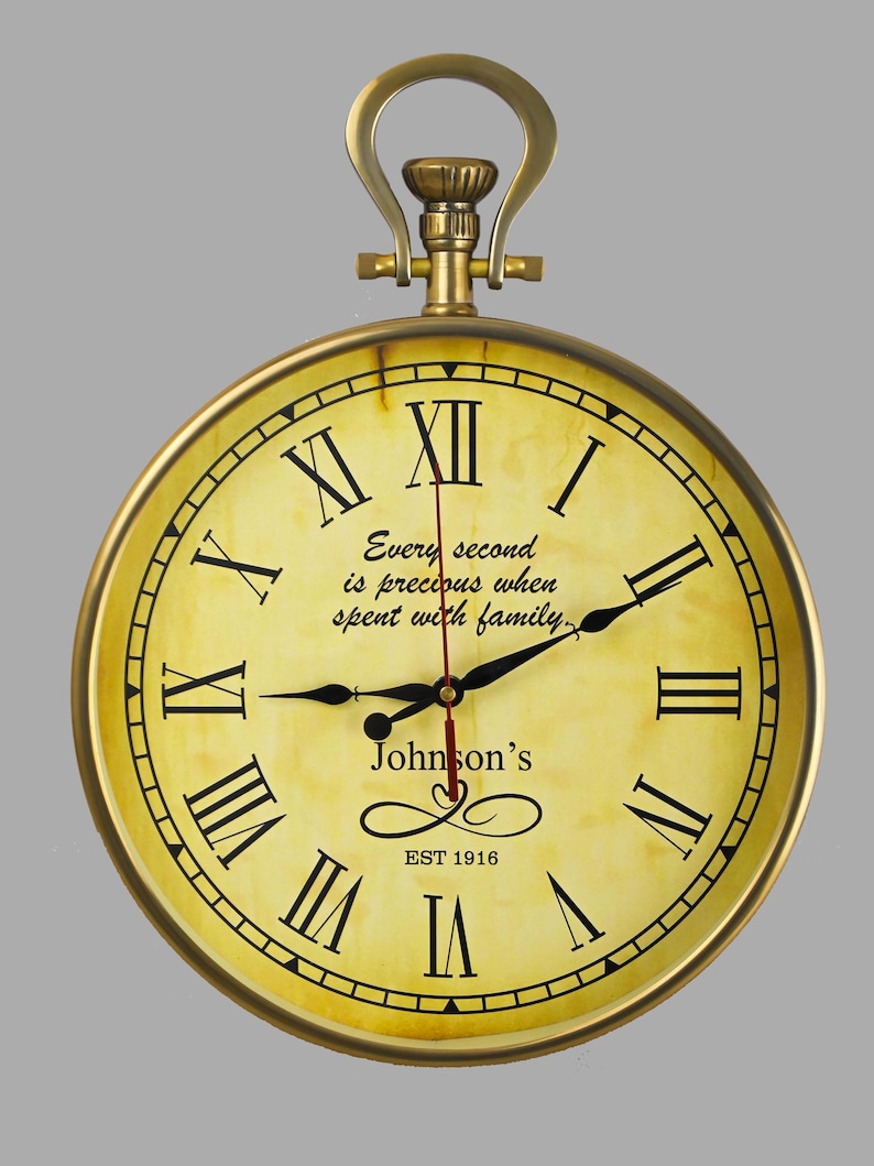 Gold Round Wall Clock Roman Numeral view 6
