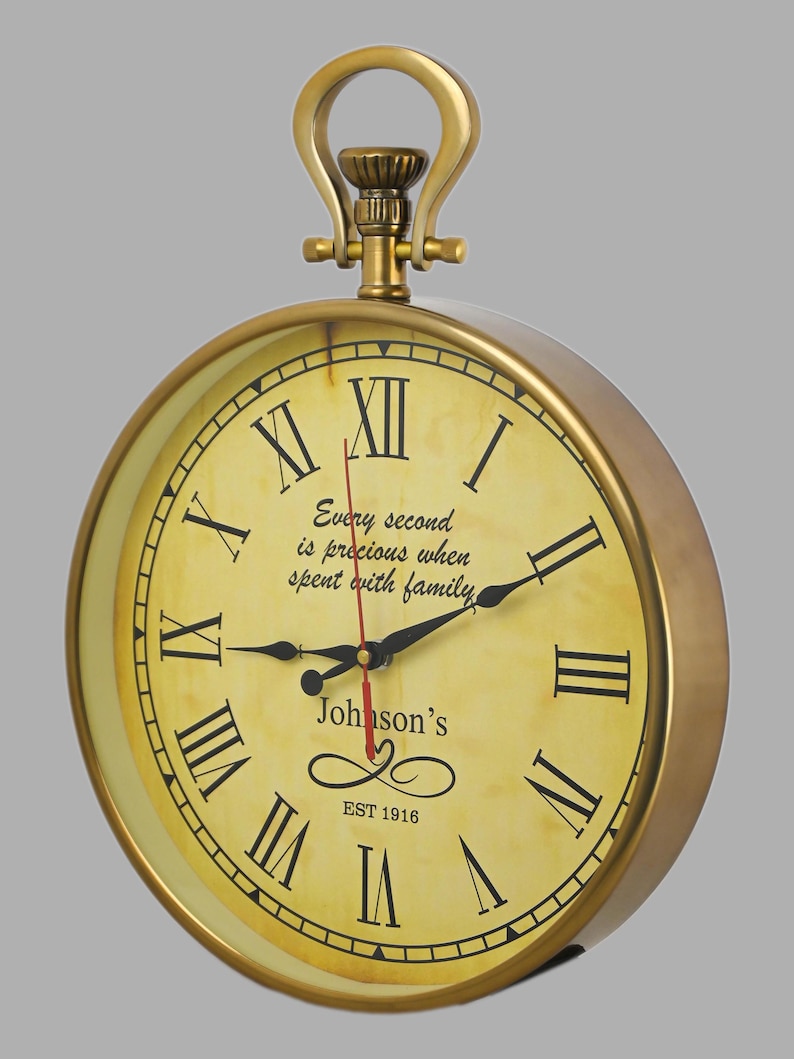 Gold Round Wall Clock Roman Numeral view 7