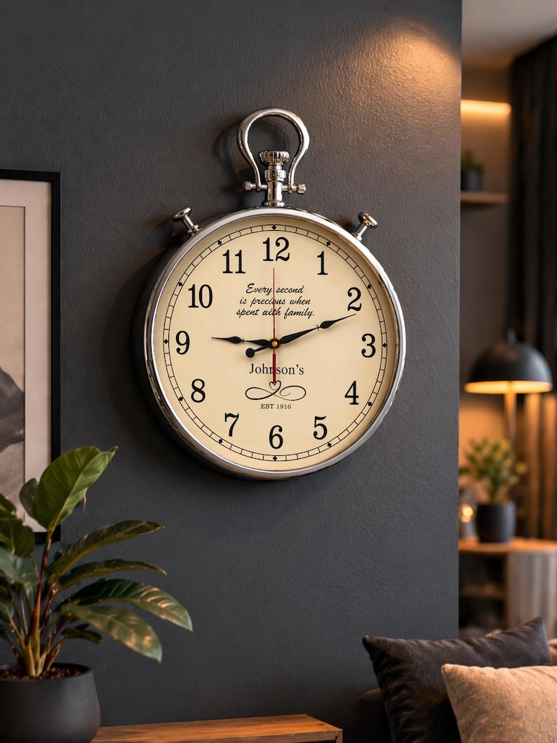 Gold Round Wall Clock Roman Numeral view 9