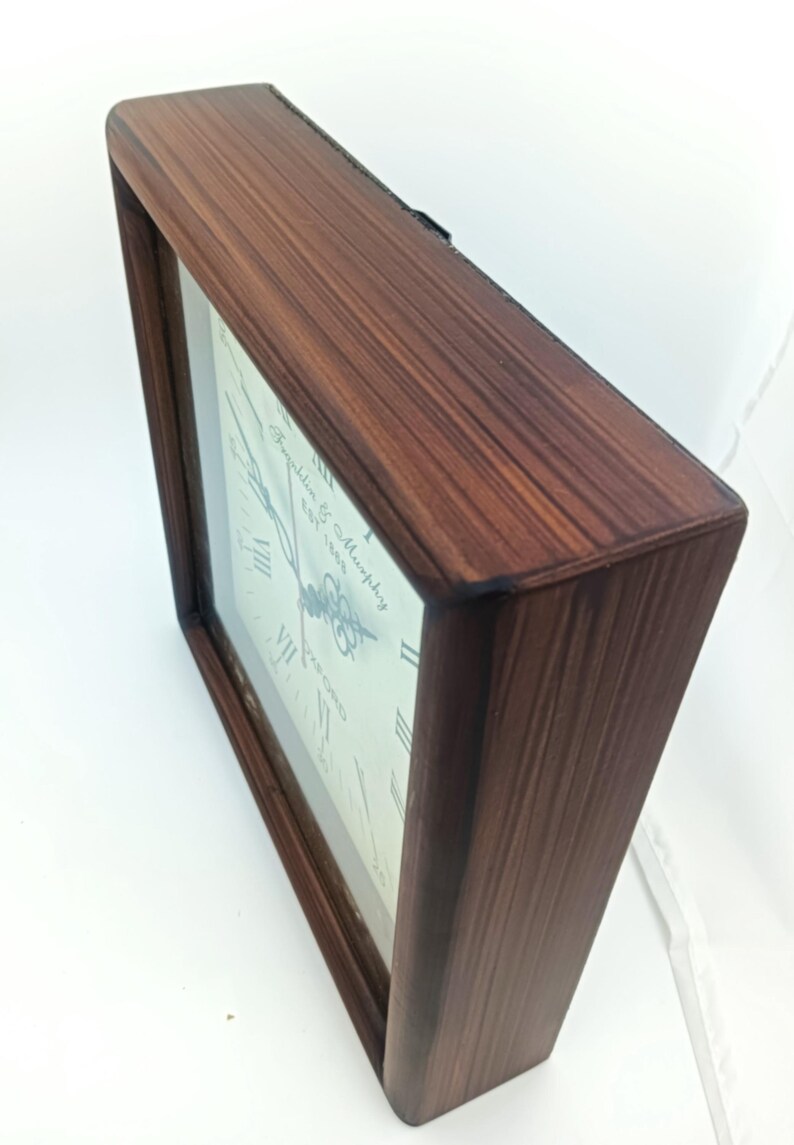 Square Wooden Wall Clock Antique Finish view 5