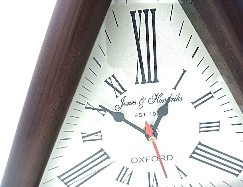 Rustic Triangle Wooden Wall Clock view 3