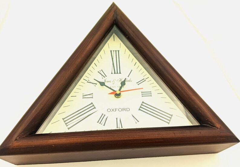 Rustic Triangle Wooden Wall Clock view 4