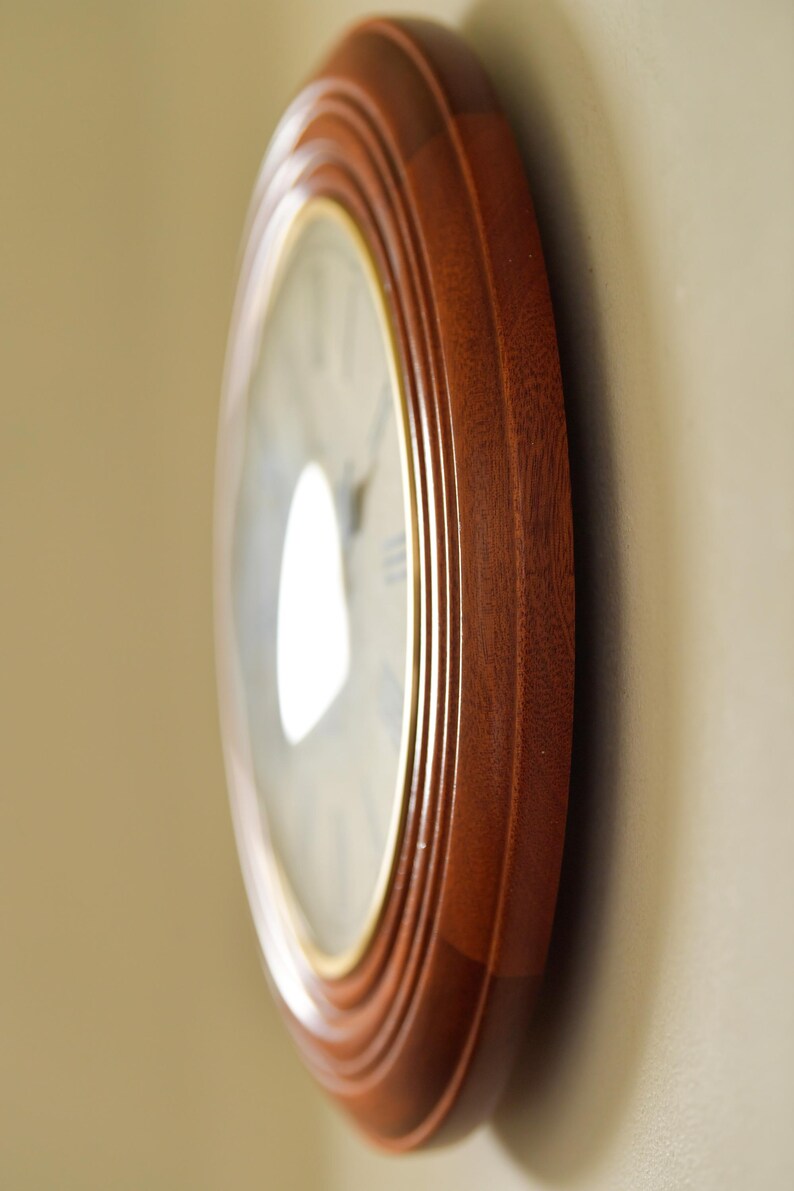 Cherrywood Wall Clock Mid-Century English Style view 12
