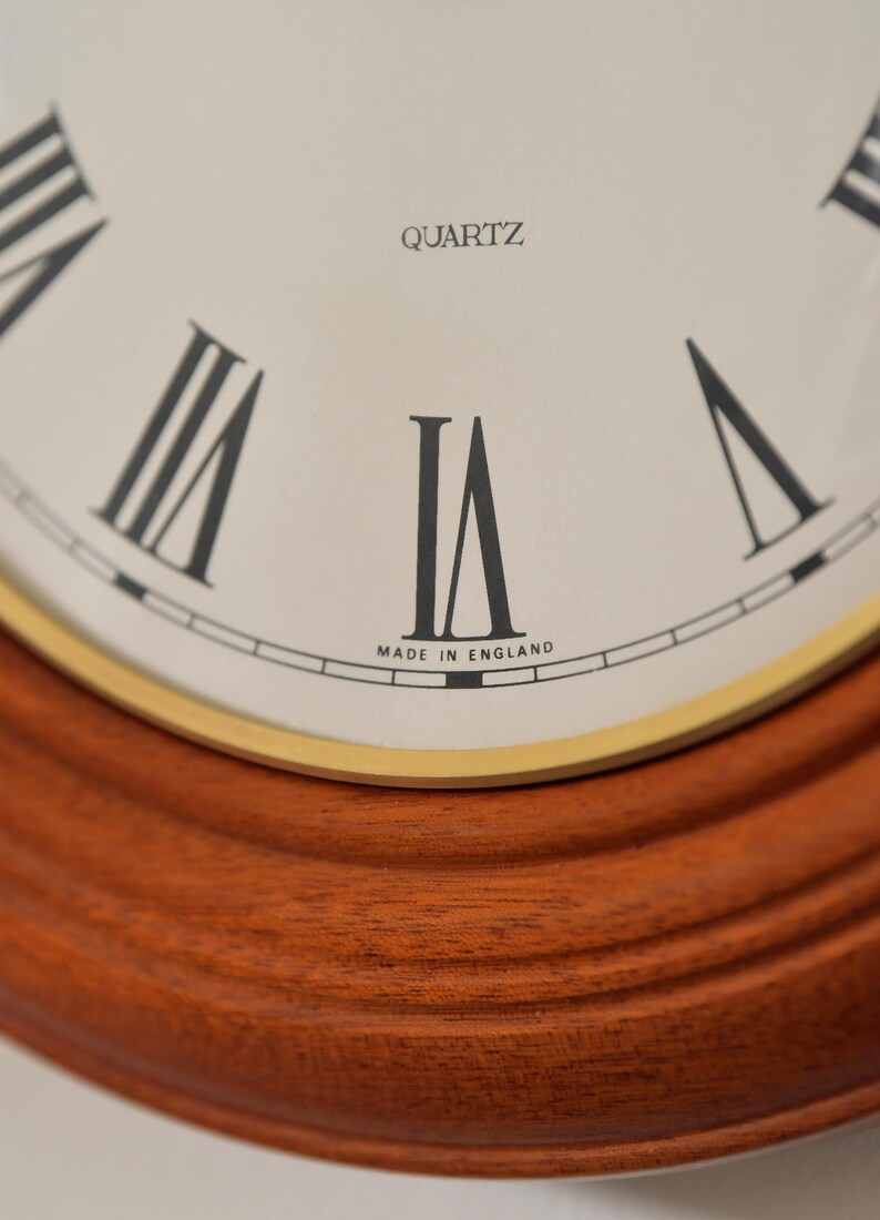 Cherrywood Wall Clock Mid-Century English Style view 15
