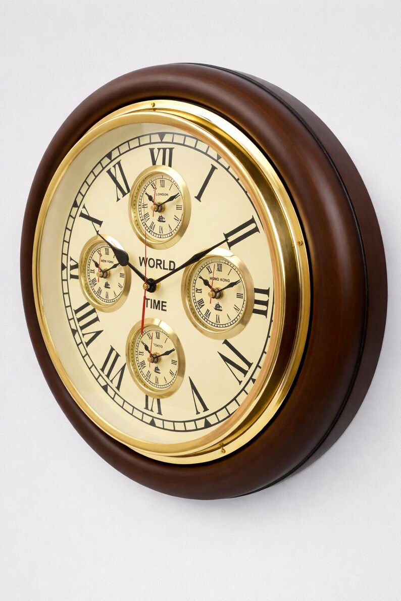 Large World Time Zone Wall Clock view 8