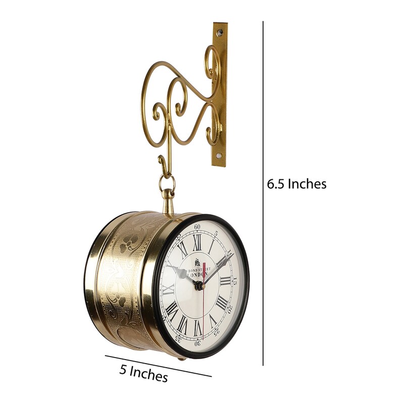 Copper and Gold Dual-Sided Victorian Wall Clock view 8