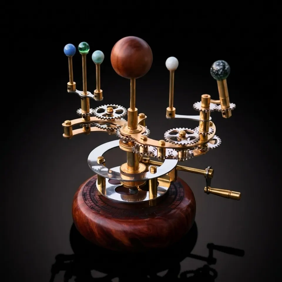 Brass Solar System Orrery, Shelf Display