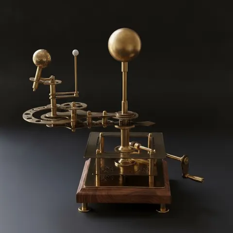 Vintage-Style Brass Solar System Orrery, Museum view 1