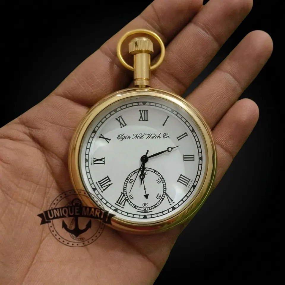 Brass Pocket Watch — Victoria Engraving
