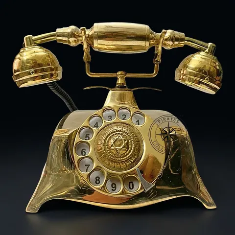 Nautical Brass French Victorian Desk Rotary Phone view 1
