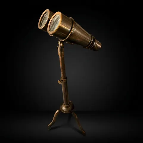 Brass Field Binocular with Removable Folding Tripod Stand view 1
