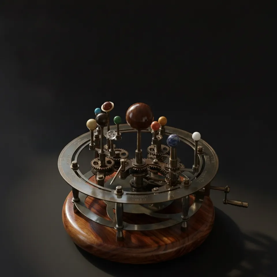 Antique-Style Brass Solar System Orrery, Museum