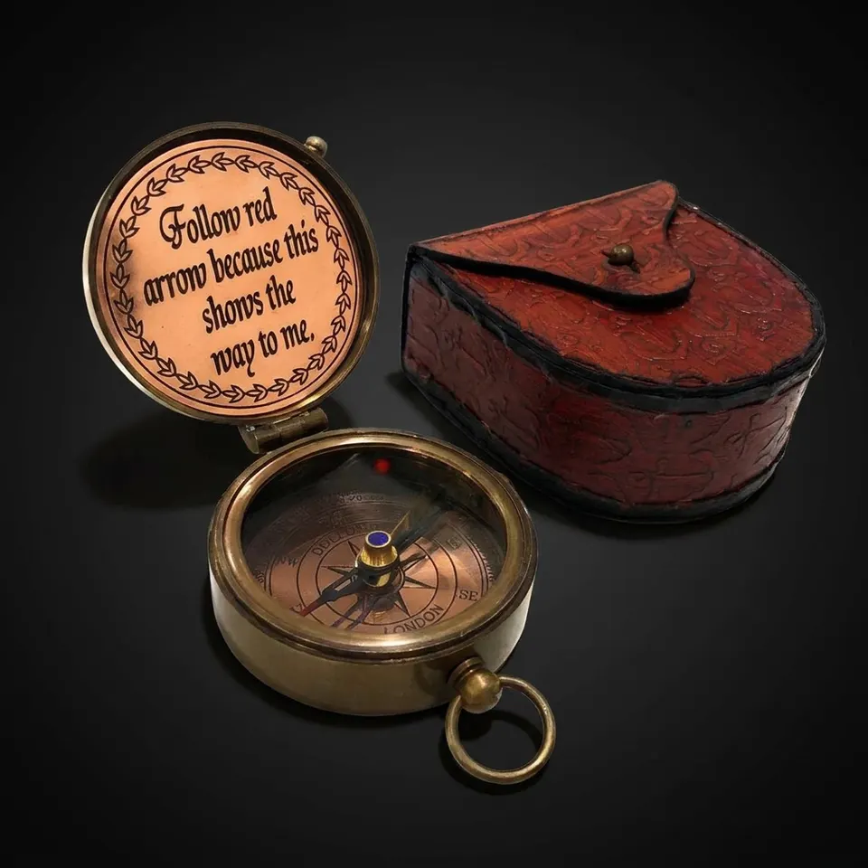Motivational Compass, Leather Case