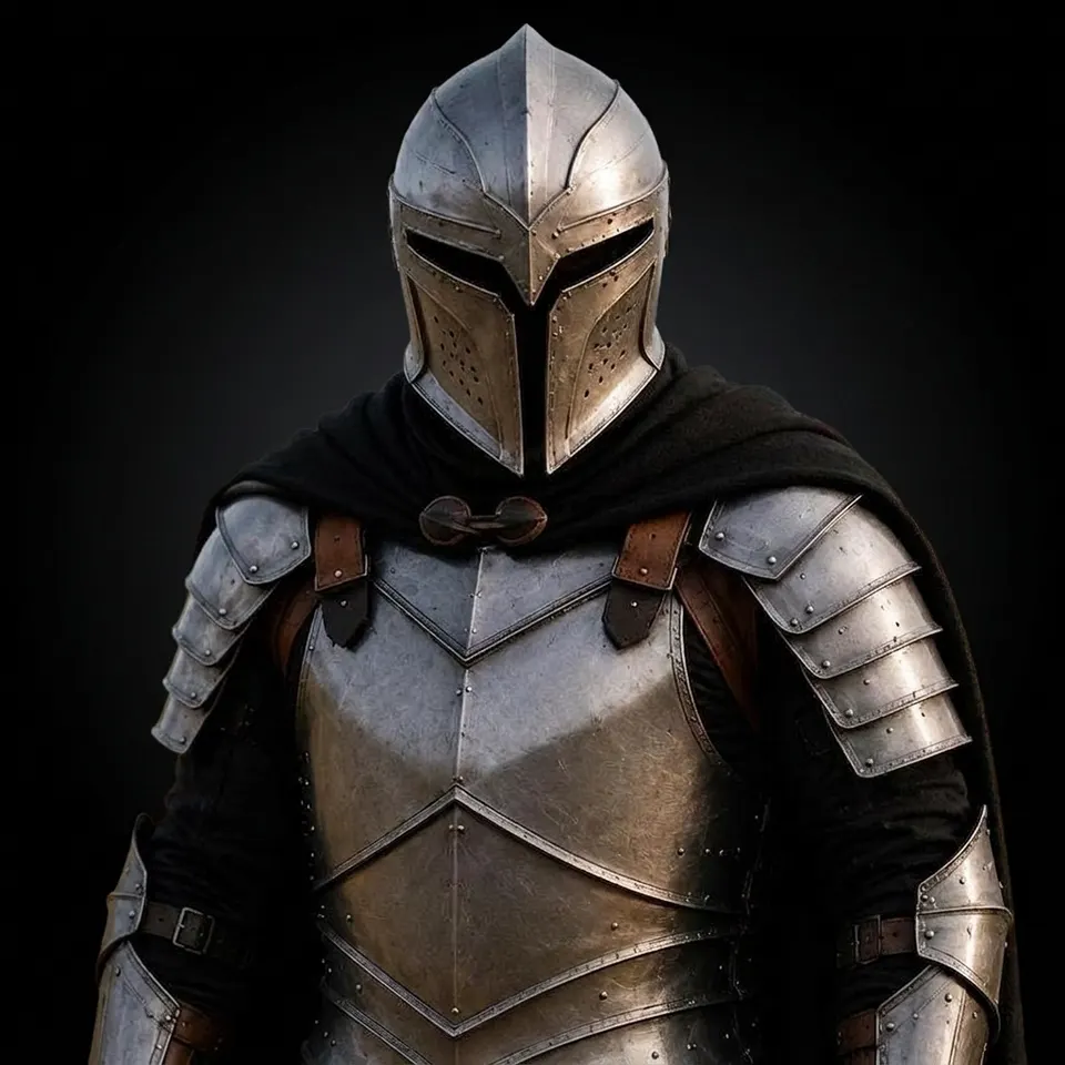 Handmade Medieval Gothic Knight Armor with Dark Fantasy LARP