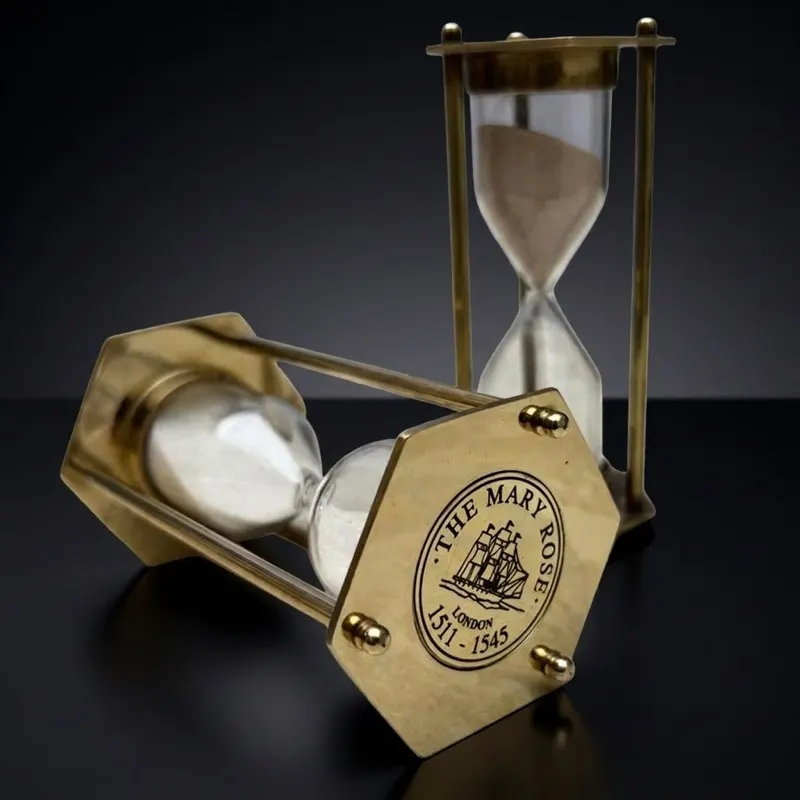 Brass Hourglass with Custom Sand Colour Option, 2-Minute
