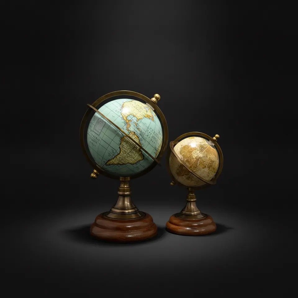 Brass Armillary Sphere with Rotating World