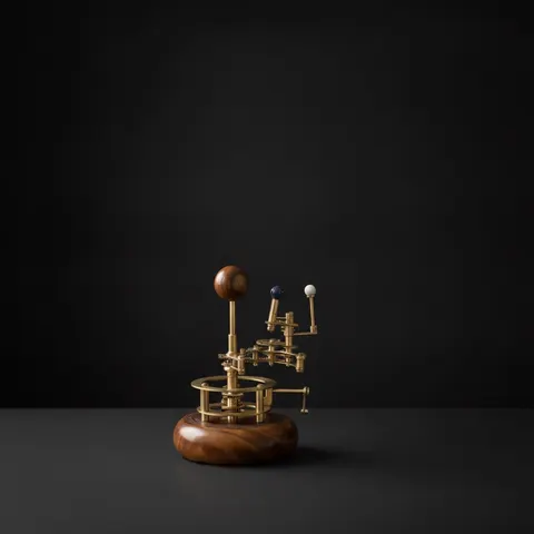 Steampunk-Style Brass Orrery, Shelf Model view 1