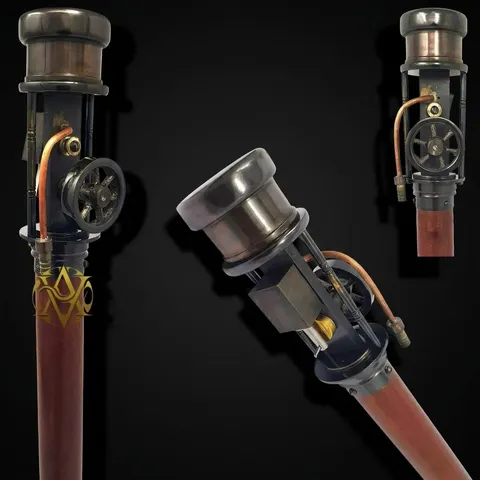 Steam Engine Handle Rosewood Walking Stick view 1