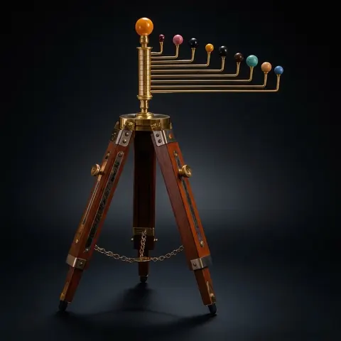 Planetarium Solar System on Rosewood Tripod Stand – Luxury Cosmos Gift view 1