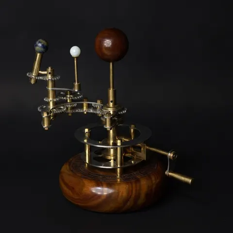 Brass Solar System Orrery, Shelf Display view 1