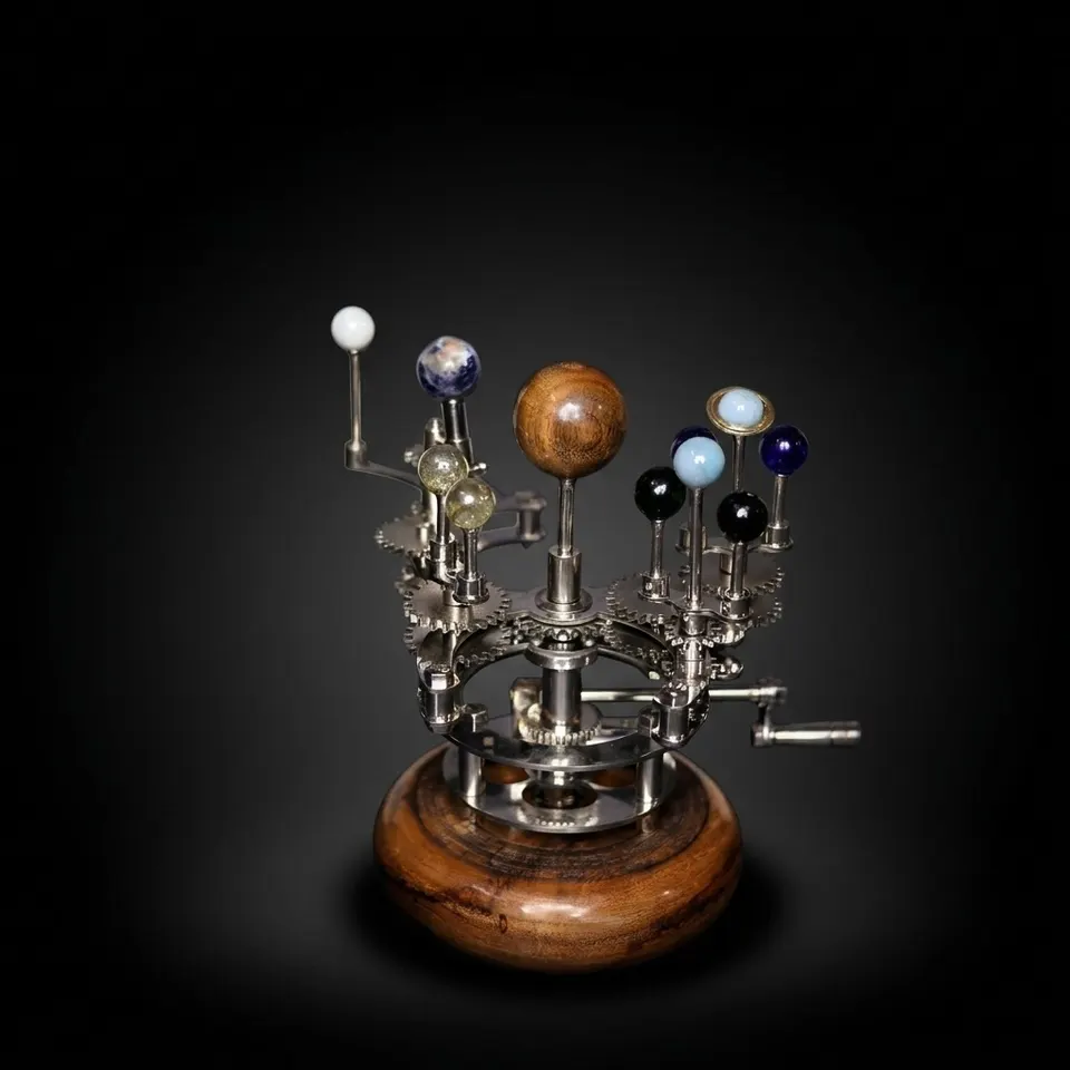 Brass Solar System Orrery, Vintage Desk Edition