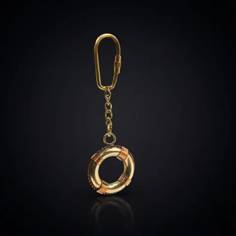 Brass Lifebuoy Keychain view 1
