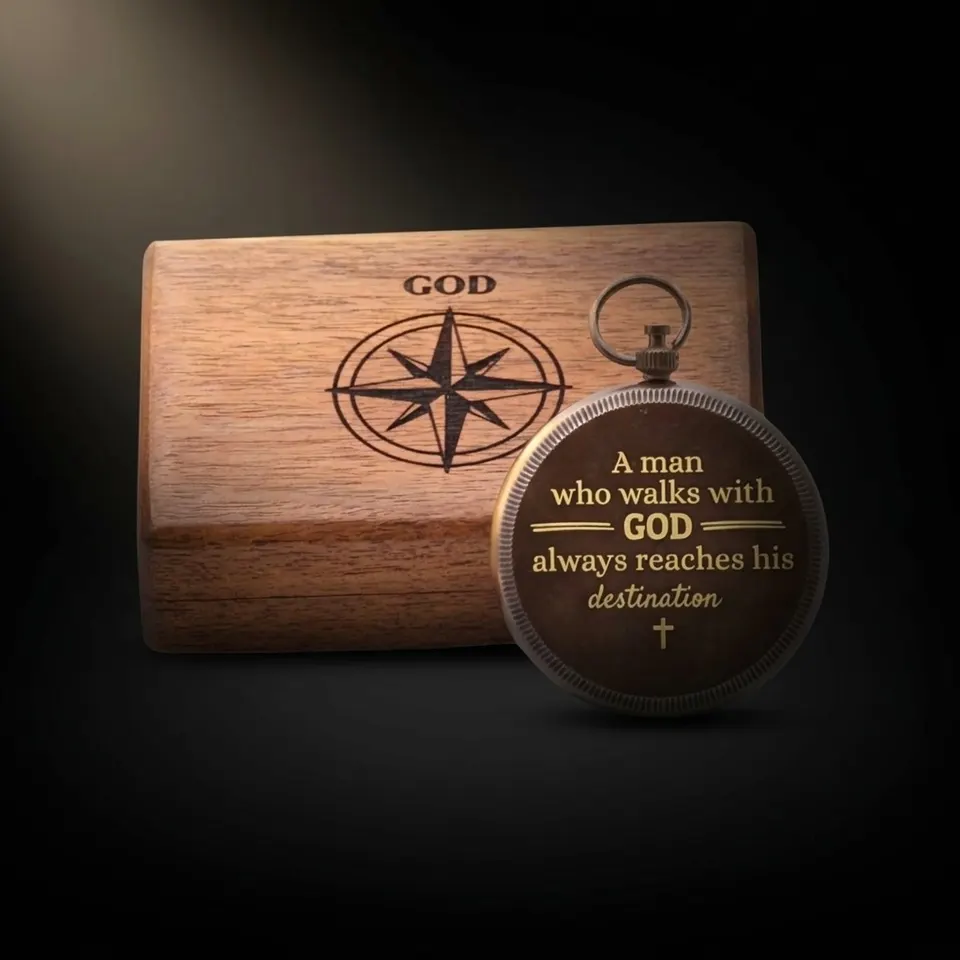 Man of God Compass, Wooden Box