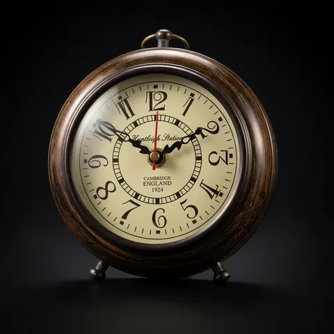 Vintage Wooden Desk Clock view 1