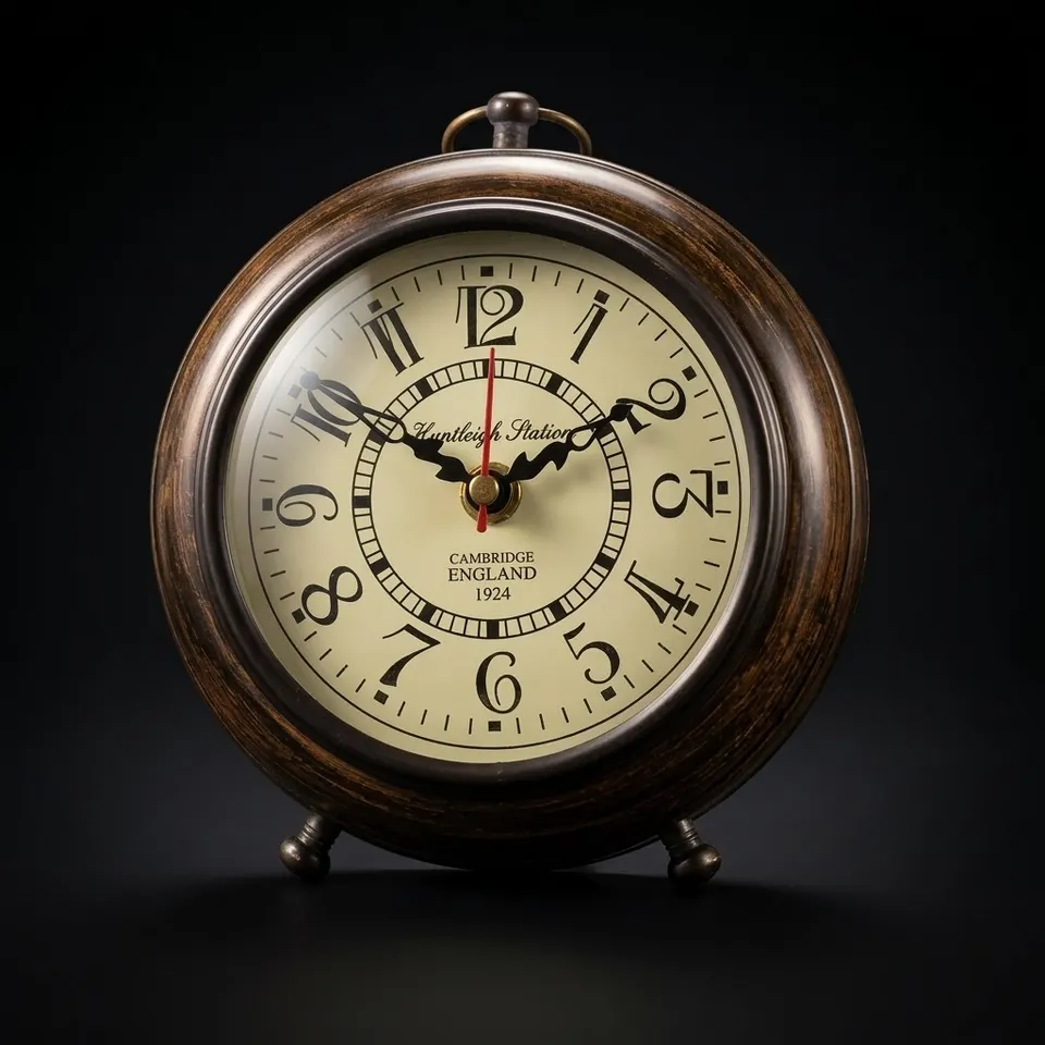 Vintage Wooden Desk Clock