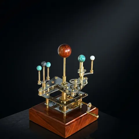 Brass Solar System Orrery, Shelf Display view 1