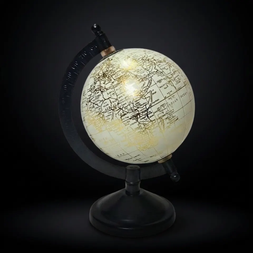 Nautical Collection Decorative Globe with Black Ring and Black Base