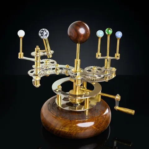 Brass Solar System Orrery, Shelf Display view 1