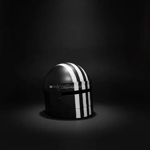 Black Crusader Stripe Helmet — Gothic Knight view 1