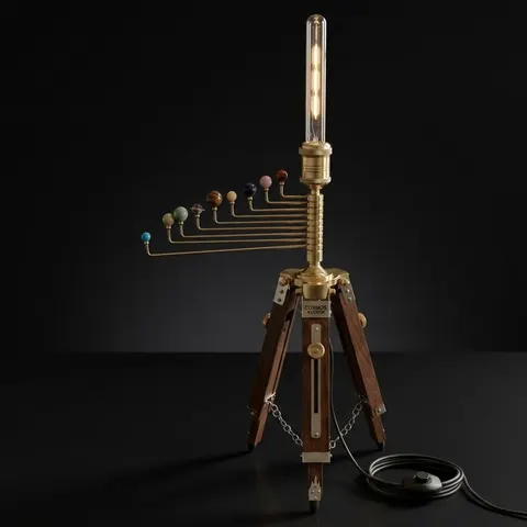 Planetarium Solar System on Rosewood Tripod Stand – Luxury Cosmos Gift view 1