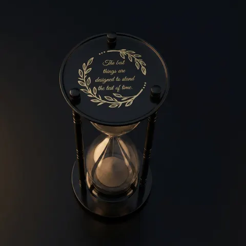 Fillable Brass and Glass Unity Sand Timer, 5-Minute view 1