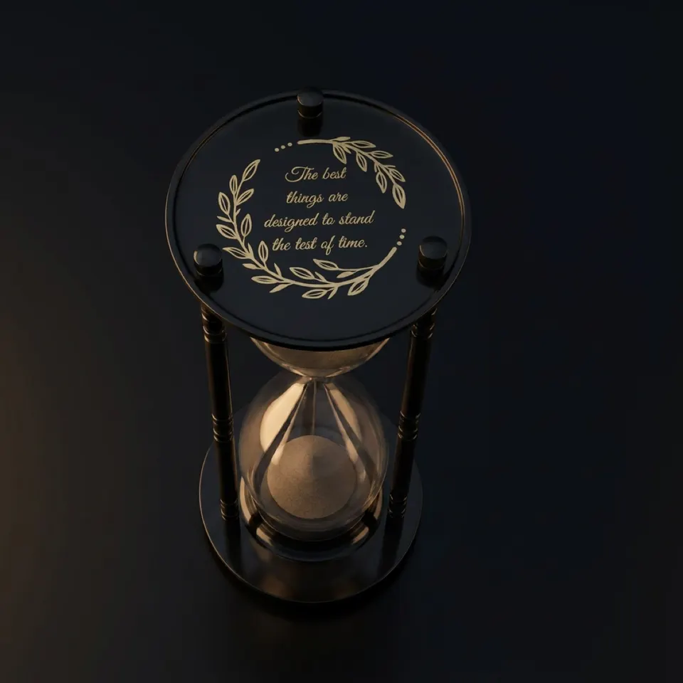 Fillable Brass and Glass Unity Sand Timer, 5-Minute