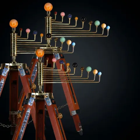Planetarium Solar System on Rosewood Tripod Stand – Luxury Cosmos Gift view 1