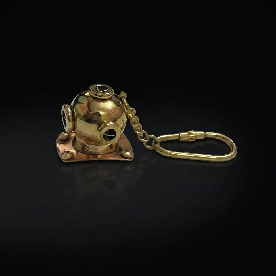 Brass Diving Helmet Keychain