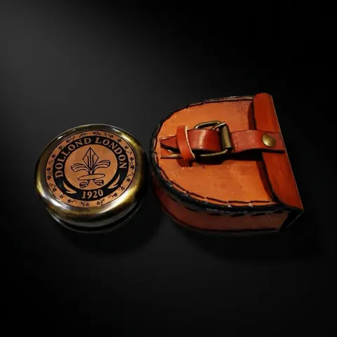 Dollond London Replica Compass, Leather Case view 1