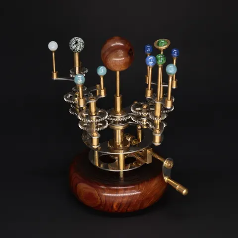 Brass Solar System Orrery, Shelf Display view 1