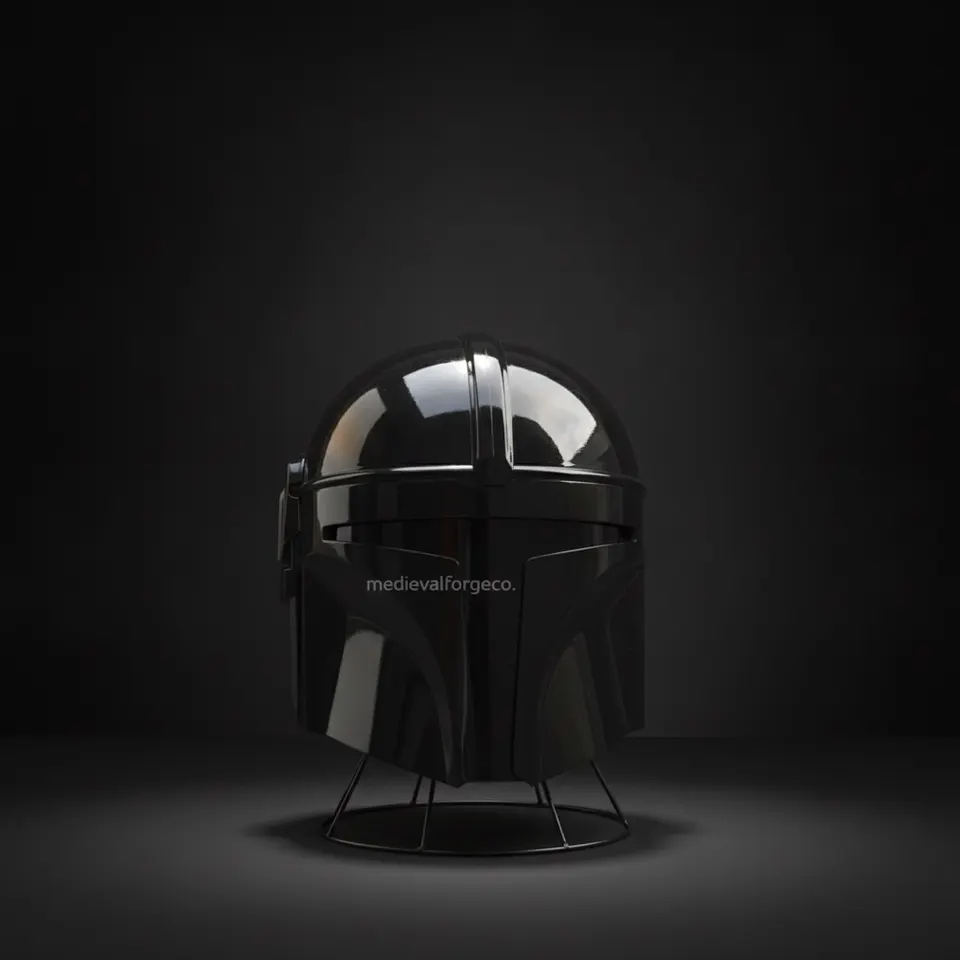 Mandalorian Black Helmet — Space Warrior Display