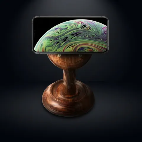 Rosewood Desk Organiser with Phone Slot view 1