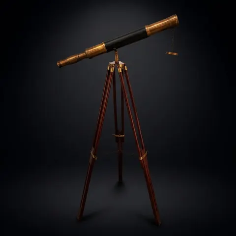 Brass Floor Standing Telescope 55" with Wooden Tripod view 1