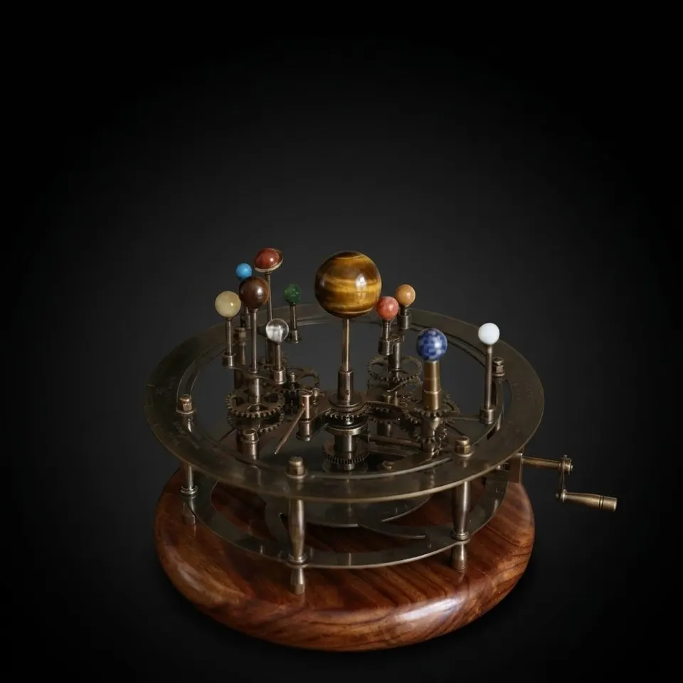 Vintage-Style Brass Solar System Orrery, Museum
