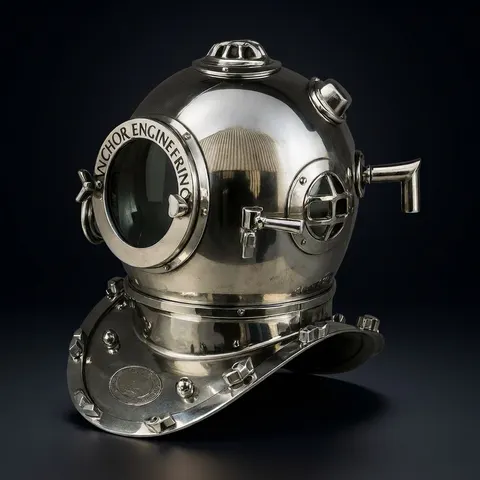 Mark V Diving Helmet with Silver Antique Finish view 1