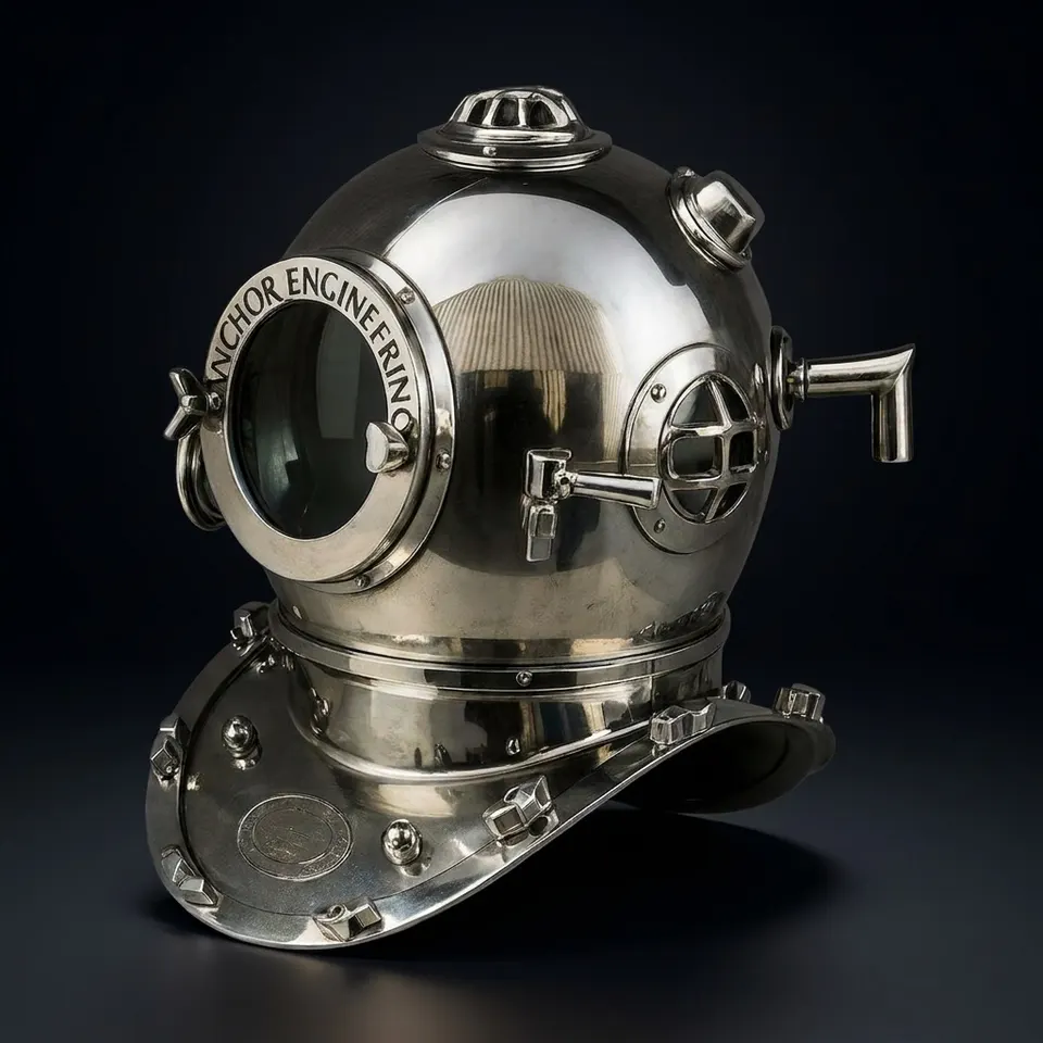 Mark V Diving Helmet with Silver Antique Finish