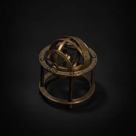 Miniature Brass Armillary Sphere with Stand view 1