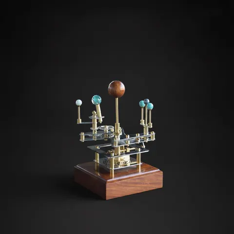 Brass Solar System Orrery, Shelf Display view 1