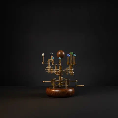 Brass Solar System Orrery, Shelf Display view 1