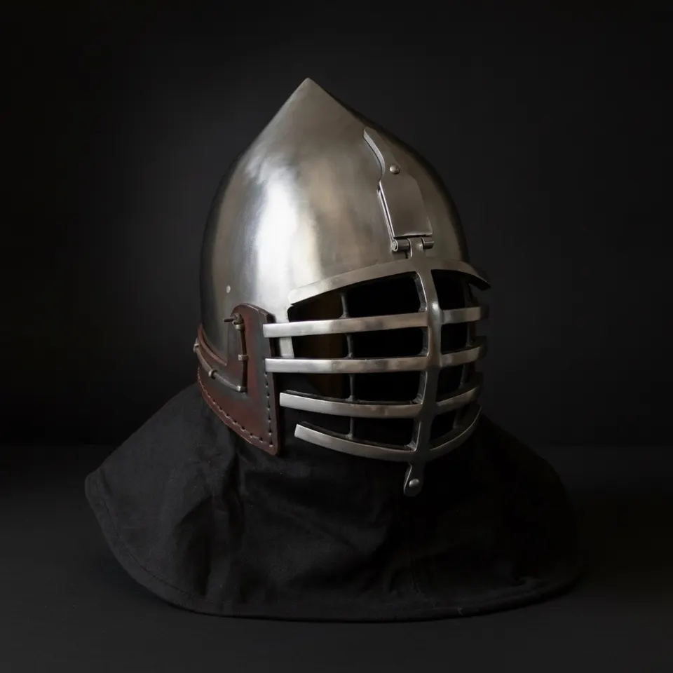 Grill Bascinet Helmet — Buhurt Style Knight